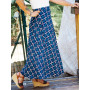 jupe longue portefeuille bleue pour femme