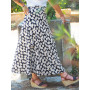 jupe midi évasée coupe portefeuille motif marguerite