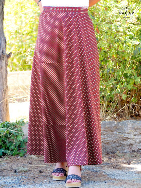 Jupe midi droite pour femme petit carreaux