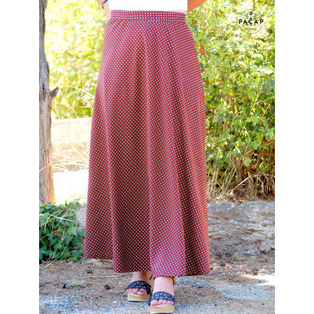 Jupe midi droite pour femme petit carreaux