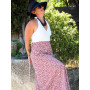 jupe portefeuille taille haute marron a pois