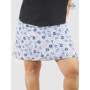 jupe bleue évasée pour grande taille motif a fleurs ceinture large