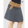 jupe femme en jean noir avec poche et bouton pression,  jupe femme, jupe multi-taille, jupe fantaisie, jupe reversible