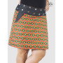 jupe orange imprimée pour femme motif fantaisie abtrait  rétro vintage styl groovy old school