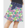 jupe a fleurs coupe évasée ceinture bouton pression