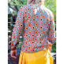 chemise bulle, chemise retro style soirée disco, imprimé groovy pois jaune orange et noir