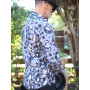 chemise rétro pour biker et artiste musicien motifs abtraits et psyché