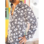 chemise manches longues monochrome imprimés cercles et psychedeliques