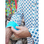 chemise bleue pour homme en coton imprimé