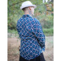 chemise bleue marine imprimé géometrique pour homme, chemise en viscose, chemise fluide