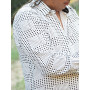 chemise originale blanche à pois noire avec jeux de motif illusionniste carré, carreaux, fenetre, chemise blanche