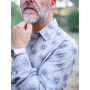 chemise fluide grise a fleurs pour homme en viscose, chemise elegante, chemise chic, chemise florale
