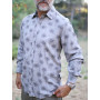 chemise floral grise motif originale pour une tenue homme habillé au tons neutres, manches longues