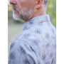 chemise grise en viscose imprimé fleurs pour homme coupe ajustée, taille cintrée, chemise legere fluide
