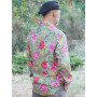 chemise florale verte pour homme, chemise hawaiene verte, chemise manches fleurs roses