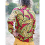 chemise coeur Imprimé rétro fantaisie motif loud heart, chemise graphique, chemise africaine verte et rouge