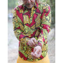 chemise à coeurs pour homme de couleurs vert pomme et rouge, chemise décontractée, chemise ethnique