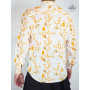 chemise de mariage blanche cintrée et imprimé boheme pour homme