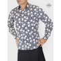 chemise noire et banche pour homme motif cercles