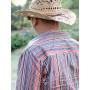chemise homme imprimé bayadere rayures rouges vertes et bleues