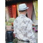 chemise de luxe rétro vintage originale imprimé carré losange marron haute definition marque françaisie