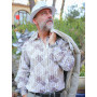 chemise marron a carreaux manche longue tissu texturé a rayures semi-transparent