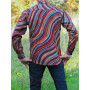 Chemise Marron Rayée Pour Homme Motif Ethnique Peruvien - VINICUNCA