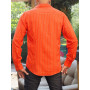 chemise décontractée rouge orangée a rayures blanches pour homme