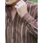 Chemise Marron Motif Ethnique Africain en Rayonne - CACAO