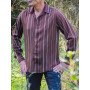 Chemise Marron Motif Ethnique Africain en Rayonne - CACAO