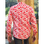 chemise fantaisie rouge et blanche, chemise originale rouge, chemise décontractée, chemise rouge pour homme
