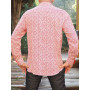 chemise rouge manche longue imprimé a pois, chemise en viscose, chemise fantaisie, chemise retro