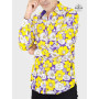 chemise violette mauve pourpre pour homme a fleurs jaune et blanche pour homme chemise magnum serie, tom selleck