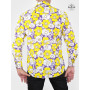 chemise magnum violette serie tv tom selleck belleville aloha hawaienne haiti floral jaune et blanc homme