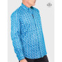 chemise bleue a carreaux pour homme imprimé fantaisie excentrique colorée manche longue bouton nacré site