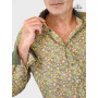 chemise liberty verte a fleurs jaune pour homme revers de cols et poignet marron à manches longues en coton coupe ajustée