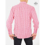 chemise rose pour homme imprimée taille ajustée coupe cintrée imprimé géometrique triangle en coton