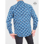 chemise quadrillée bleue motif originale fantaisie style rétro atypique pour homme coupe cintrée