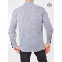 chemise ville élégante bouton pression bleue pour homme petit motif abtrait pour homme en coton