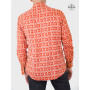 chemise marron, chemise orange, chemise d'été pas cher, chemise festival décontractée, chemise africaine