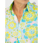 chemise hawaienne verte et bleue pour homme