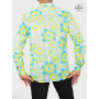 chemise hawaienne homme en voile de coton imprimé et manche longue