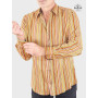 Chemise Marron Coton Imprimé Bayadère Muticolore - SYLVESTRE