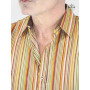 Chemise Marron Coton Imprimé Bayadère Muticolore - SYLVESTRE