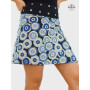 jupe mandala bleue grande taille pour femme, jupe femme ronde bleue, jupe évasée grande taille