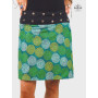 jupe verte a pois pour femme enceinte, grande taille ceinture bouton