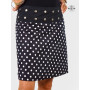 Jupe Wrap Grande Taille Noire à Pois Blancs Réversible - DOTTI XL+