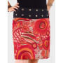 Jupe Wrap Rouge Ethnique Femme Reversible Femme Ronde - MABINI XL+