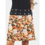 Jupe Enveloppante Grossesses Orange Imprimé Fleuri Taille Haute - GALI XL+