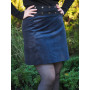 jupe velours côtelé femme couleur bleu foncé coupe droite fendu taille unique enveloppante